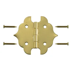 1-1/8 x 1-5/16" Solid Brass Ornamental Hinges (3 pcs.)