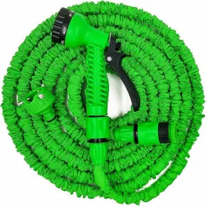 100ft green 25ft-100ft Expandable Flexible Garden Water Pipe With Spray Gun AZ21