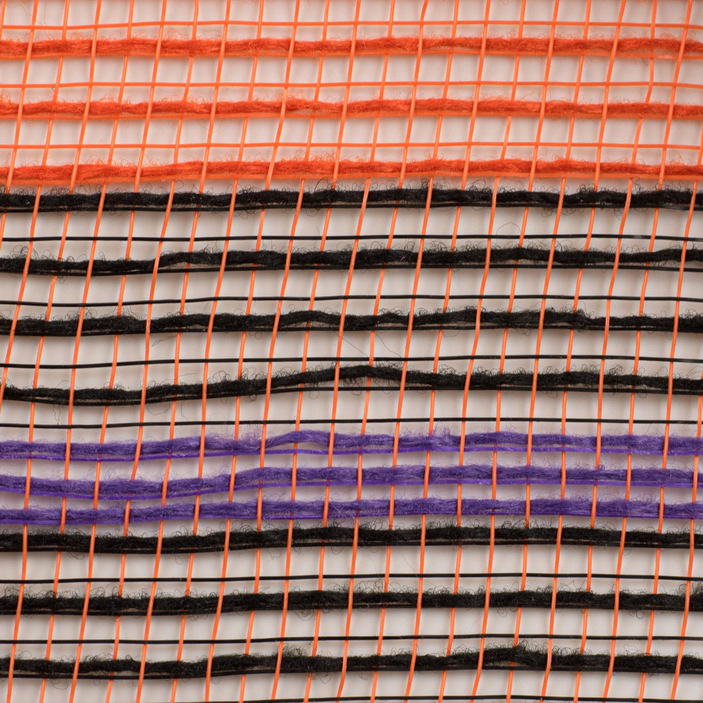 10" Bold Stripe Fabric Mesh: Orange, Black, Purple