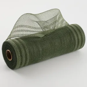 10" Border Stripe Mesh: Moss Green