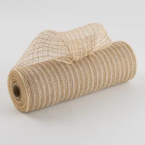 10" Burlap Deco Mesh: Ivory Cotton & Burlap (10 Yards)