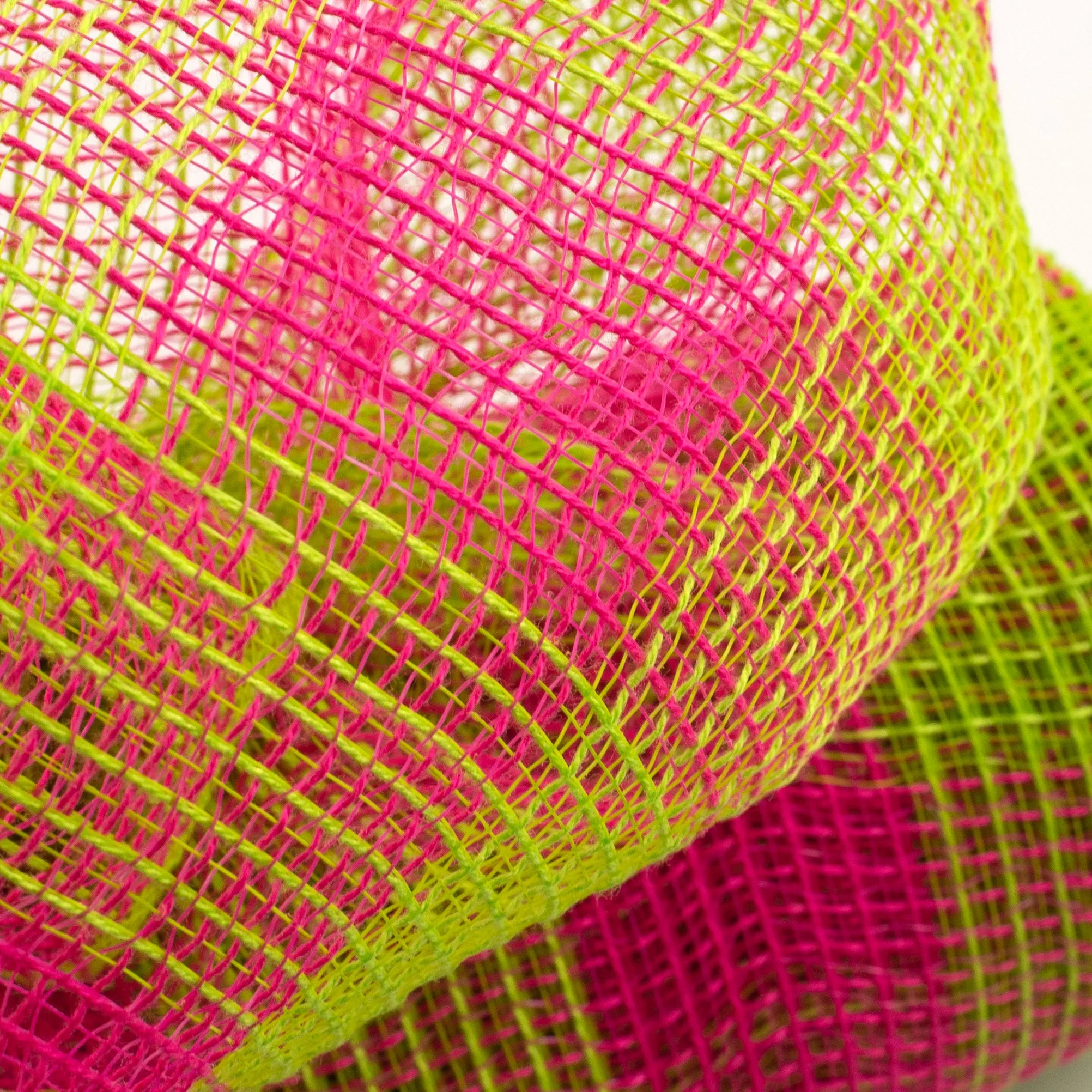 10" Fabric Mesh: Lime & Fuchsia Plaid