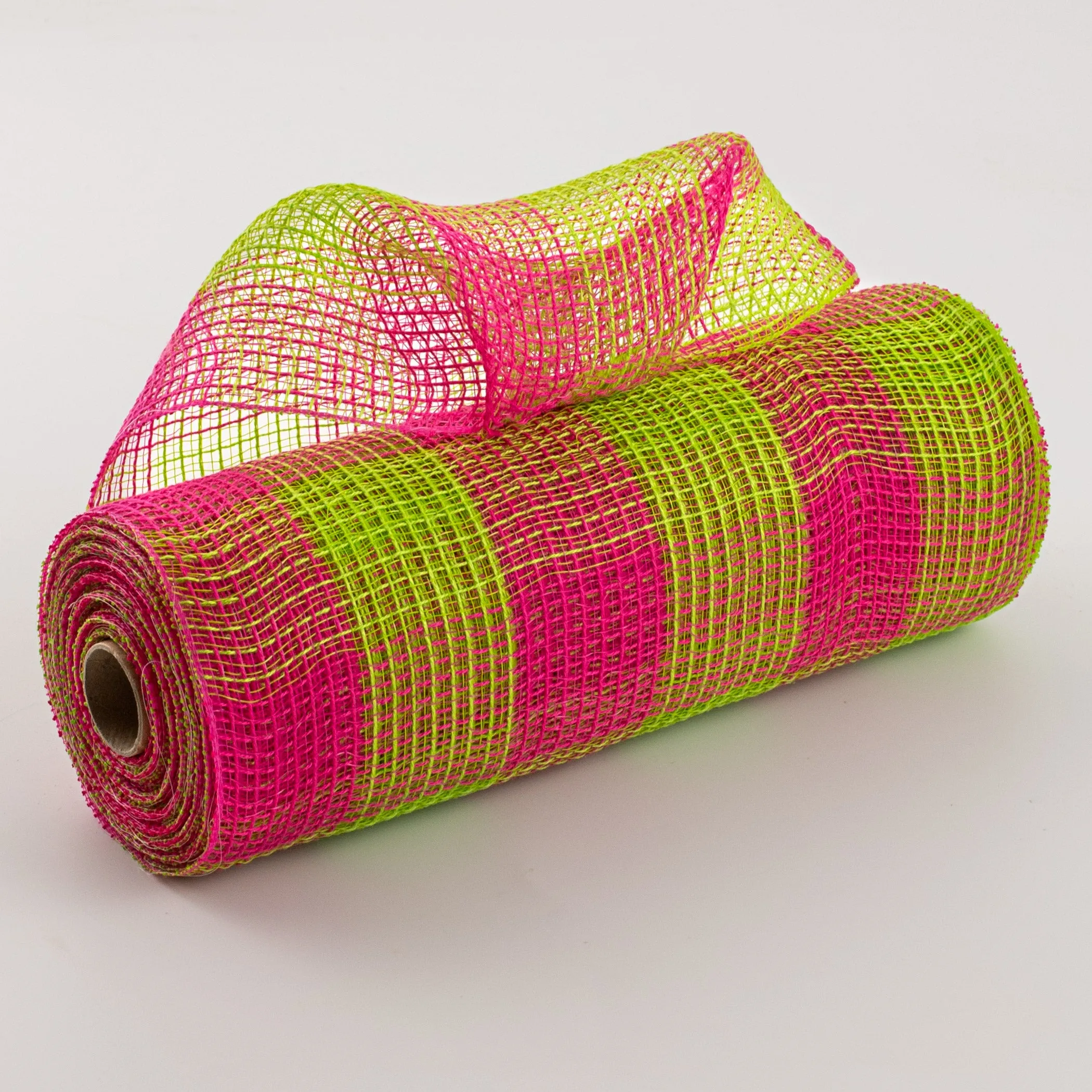 10" Fabric Mesh: Lime & Fuchsia Plaid