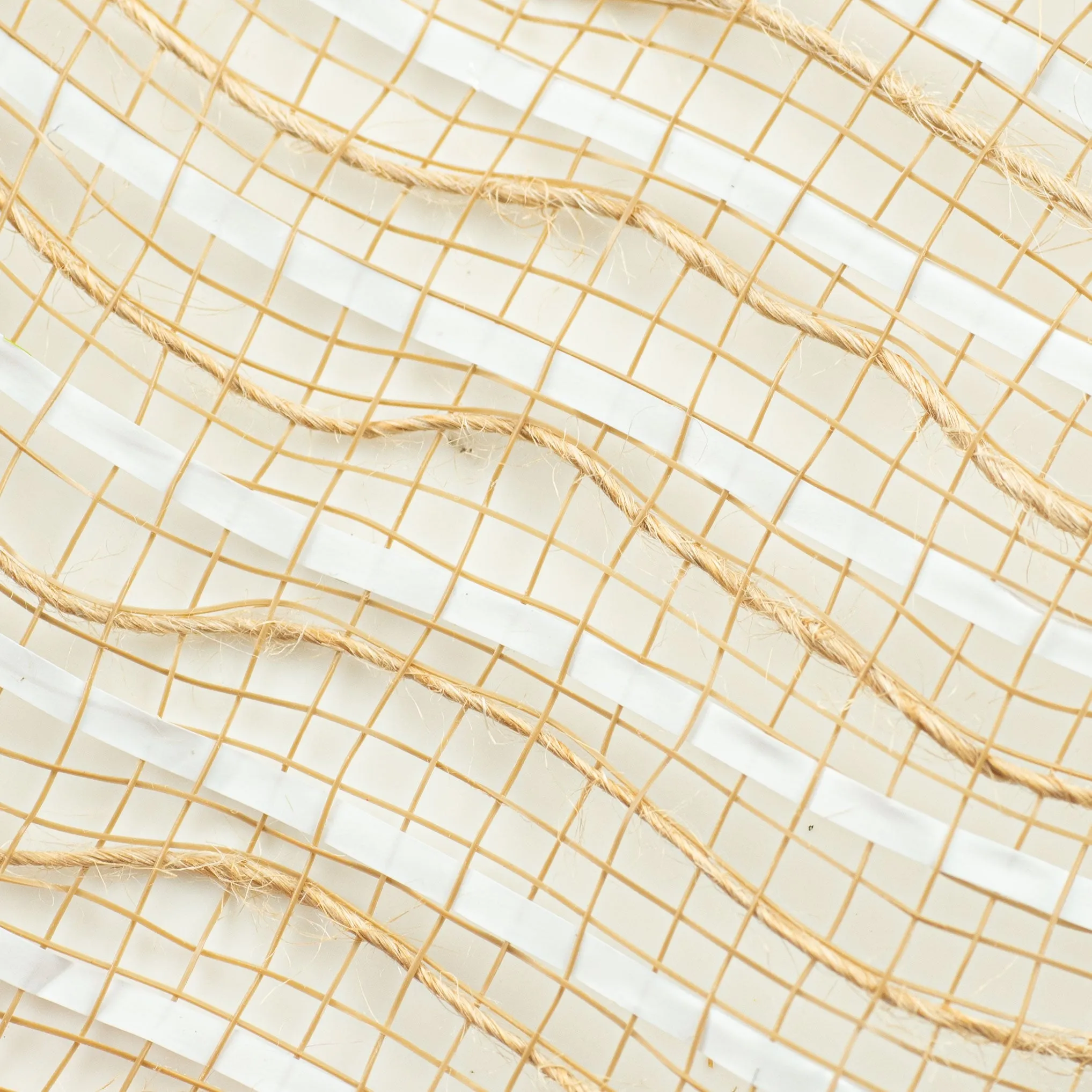 10" Fabric Stripe Mesh: Natural & White