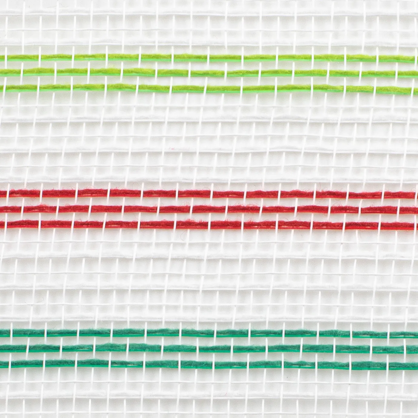 10" Faux Jute Stripe Mesh: White, Red, Emerald, Lime