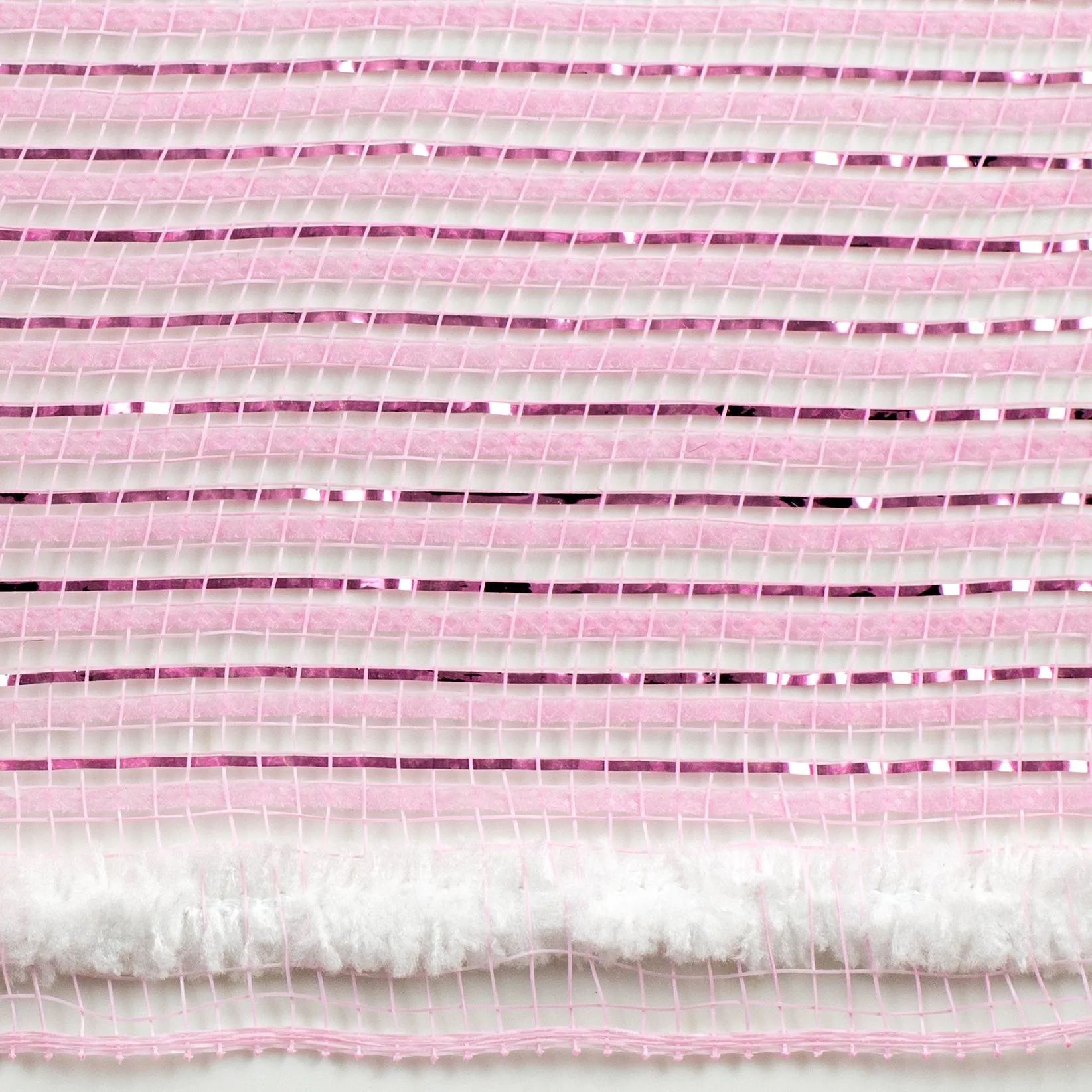 10" Metallic Fat Snow Edge Breeze Mesh: Pink (5 Yards)