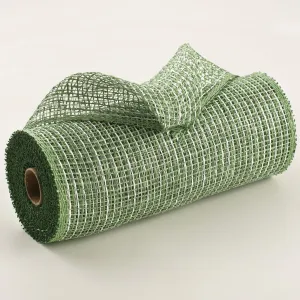 10" Multi Poly Burlap Check Mesh: Lime Green & White