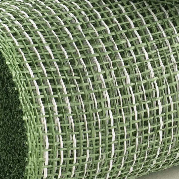 10" Multi Poly Burlap Check Mesh: Lime Green & White