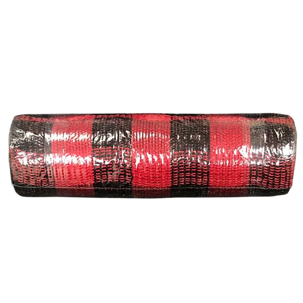 10" Red Black Buffalo Plaid Fabric Mesh XB103110-13