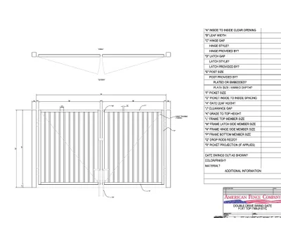 120" x 60" Flat Top Double Drive Gate