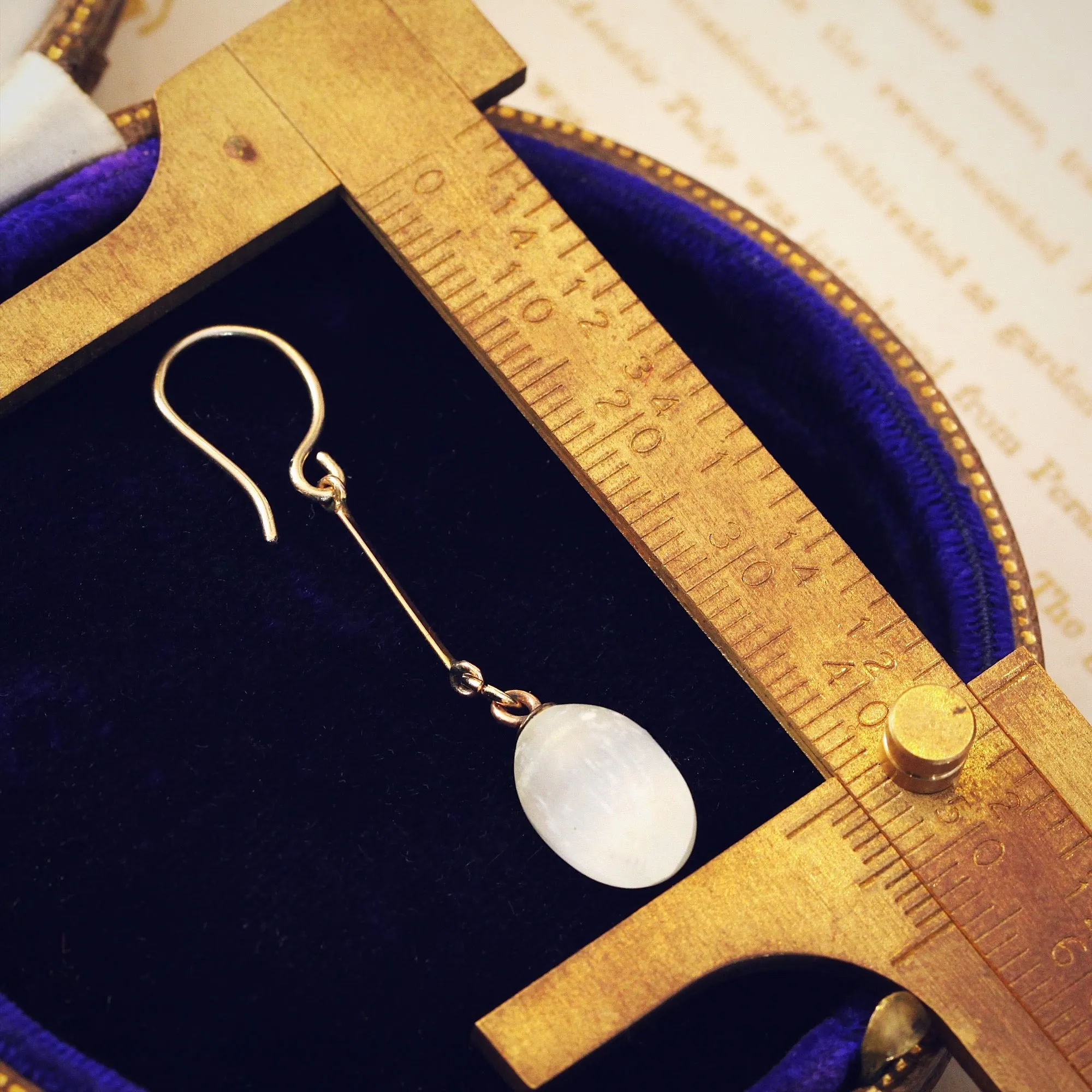 A Graceful Pair of Selenite Drop Earrings