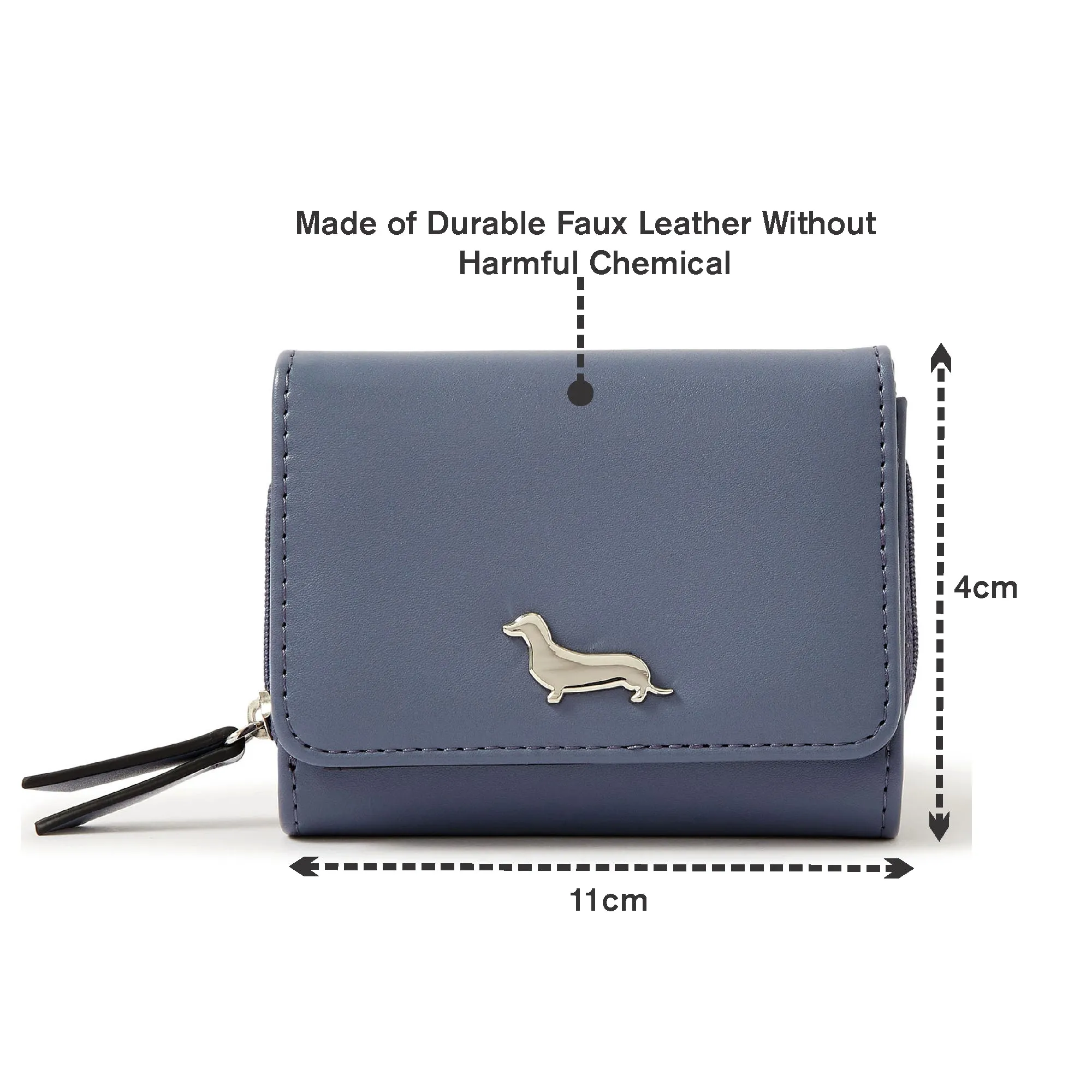 Accessorize London Women's Faux Leather Blue Sausage Dog Purse