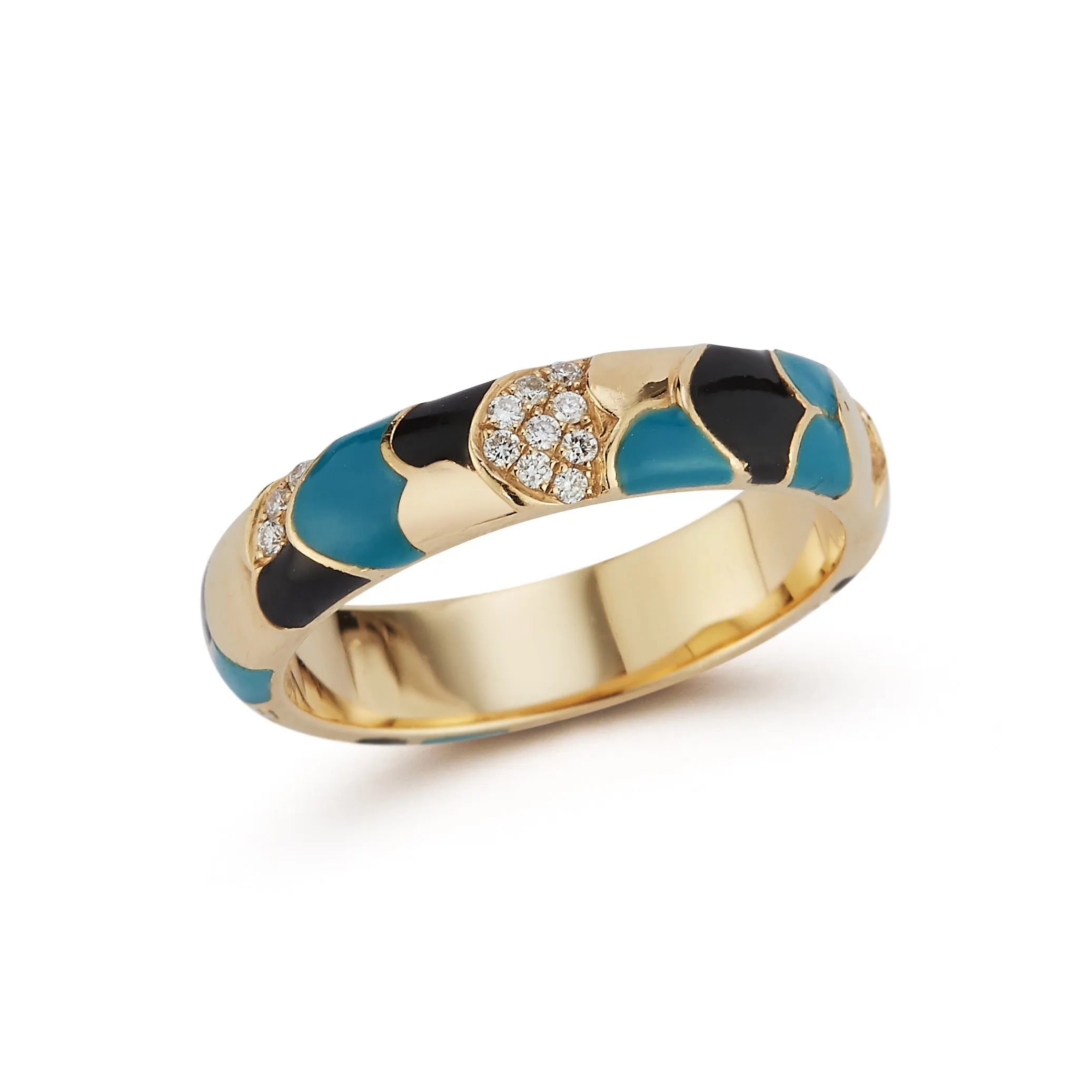 Aegean Ring - Enamel and Diamonds