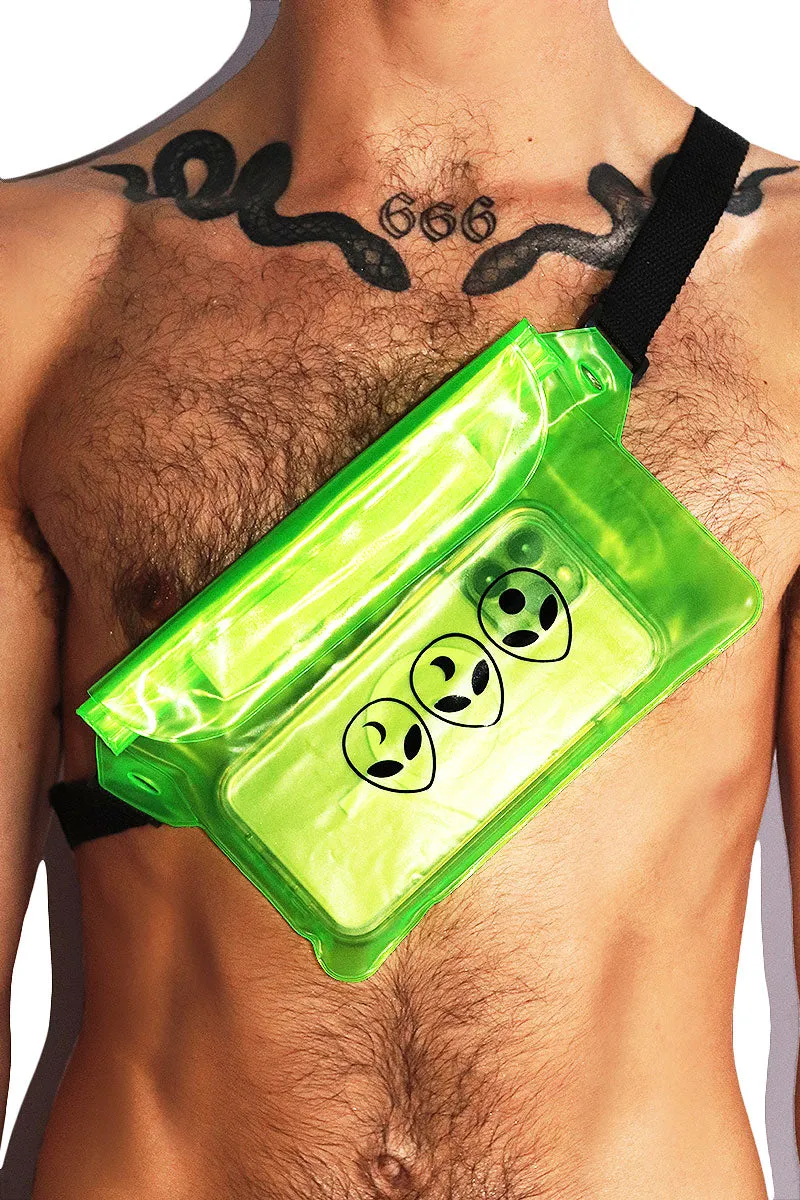 Alien Vibes Waterproof Fanny Pack-Neon Green