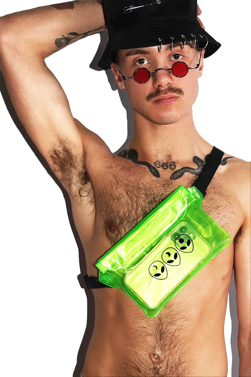 Alien Vibes Waterproof Fanny Pack-Neon Green