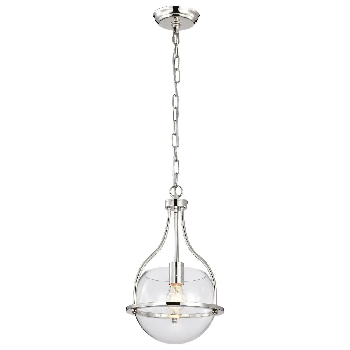 Amado 10 in. Pendant Light Polished Nickel Finish