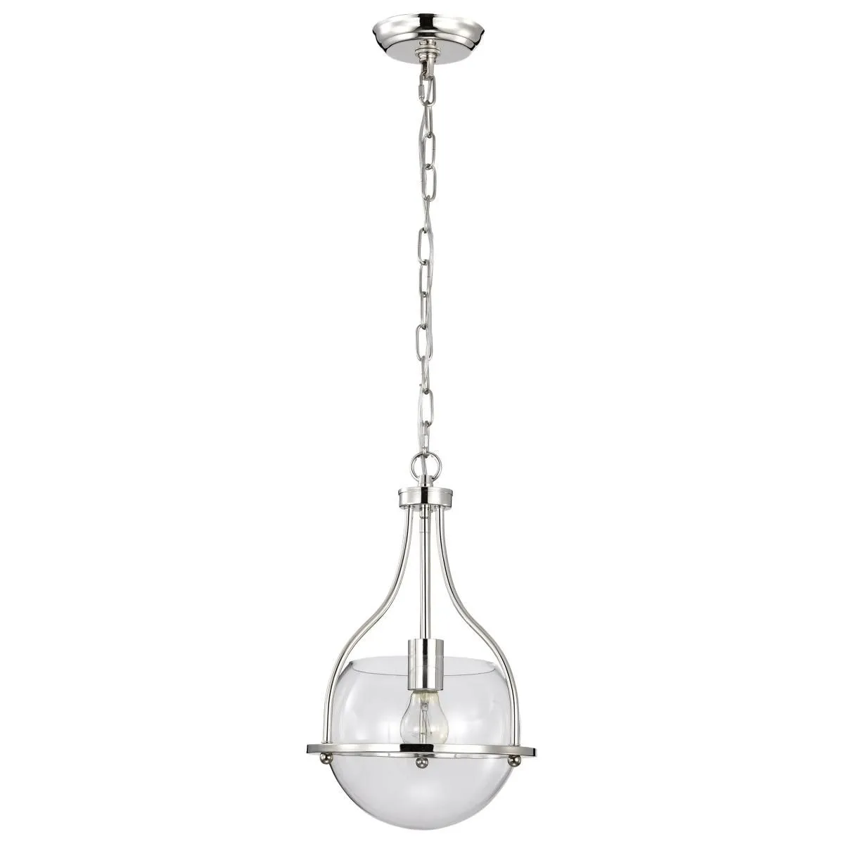 Amado 10 in. Pendant Light Polished Nickel Finish