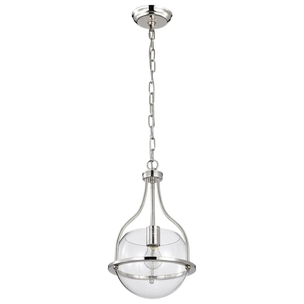 Amado 10 in. Pendant Light Polished Nickel Finish