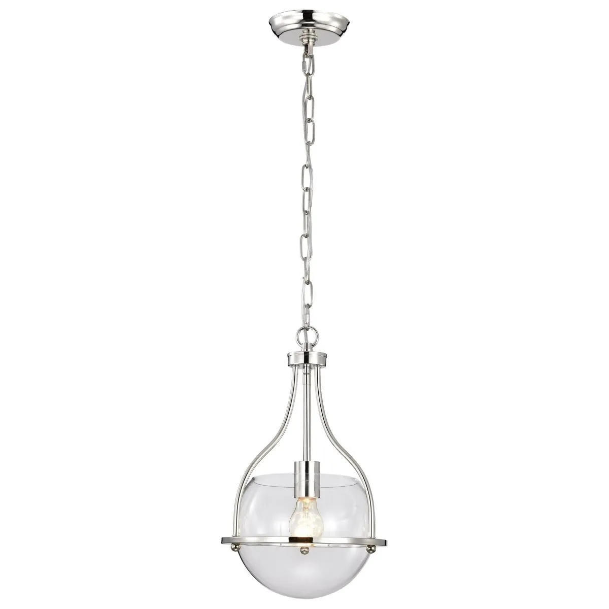 Amado 10 in. Pendant Light Polished Nickel Finish