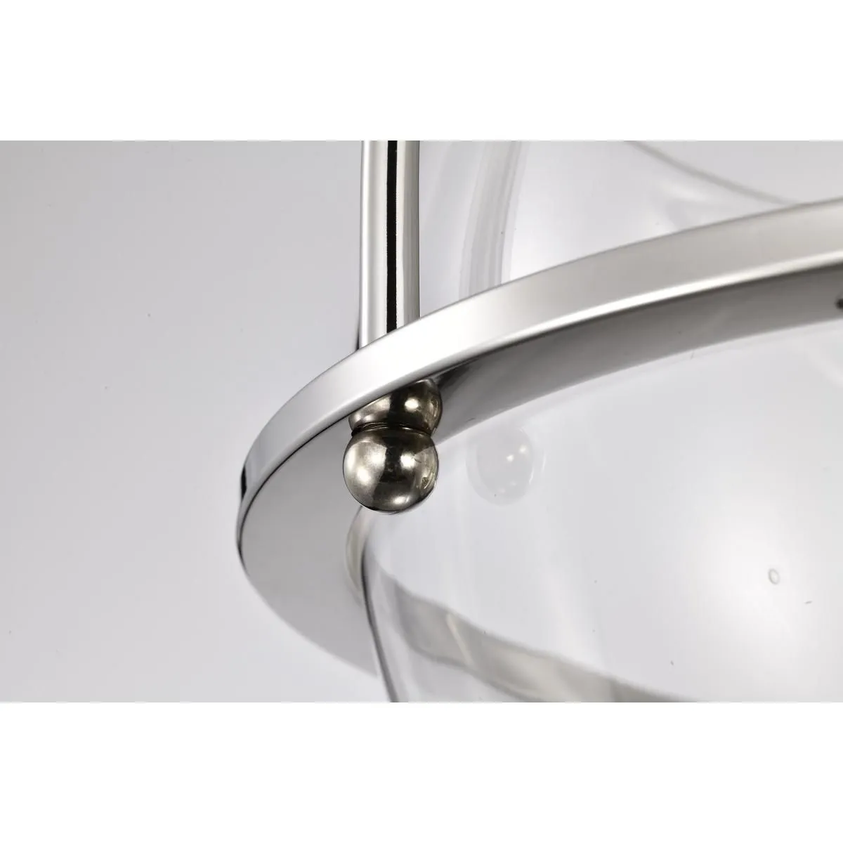 Amado 14 in. 3 lights Semi-flush Mount Light Polished Nickel Finish