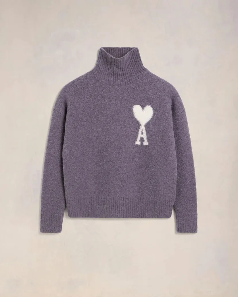 Ami Paris - Pull col Cheminée Ami de Cœur - Lilas