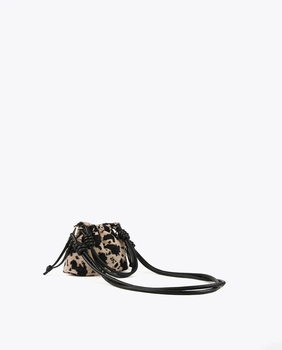 Animal print fabric crossbody bag