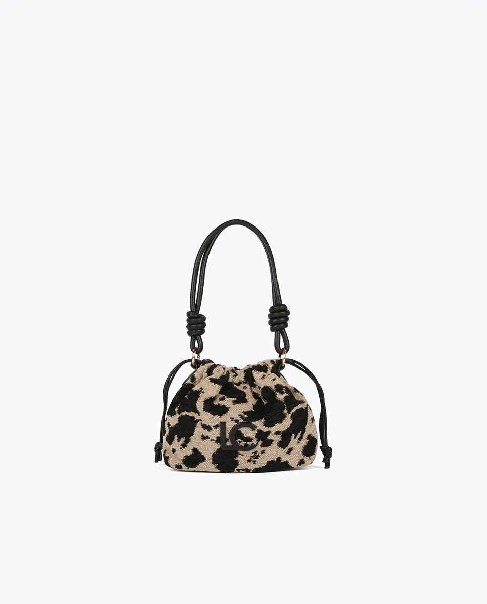 Animal print fabric crossbody bag