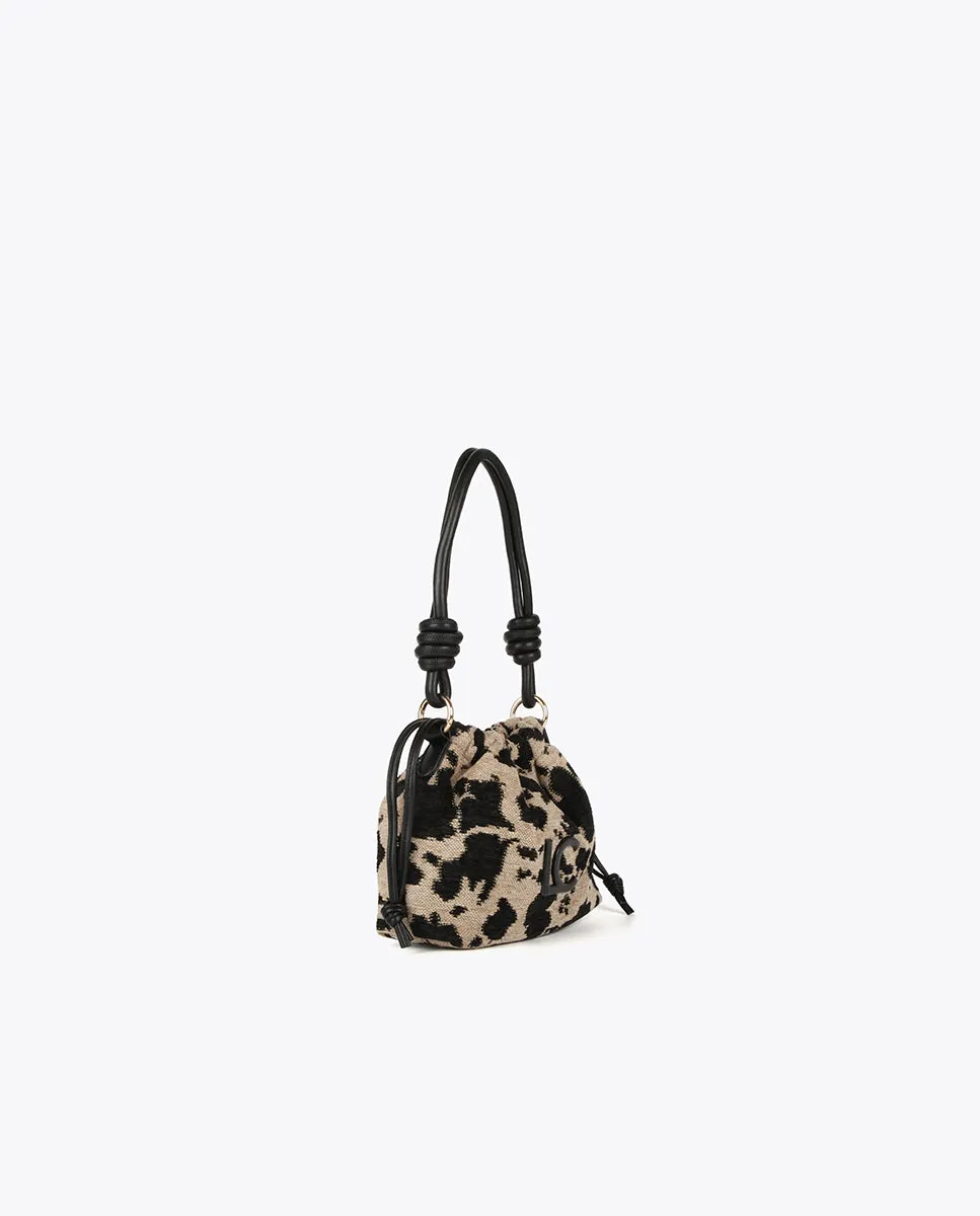 Animal print fabric crossbody bag