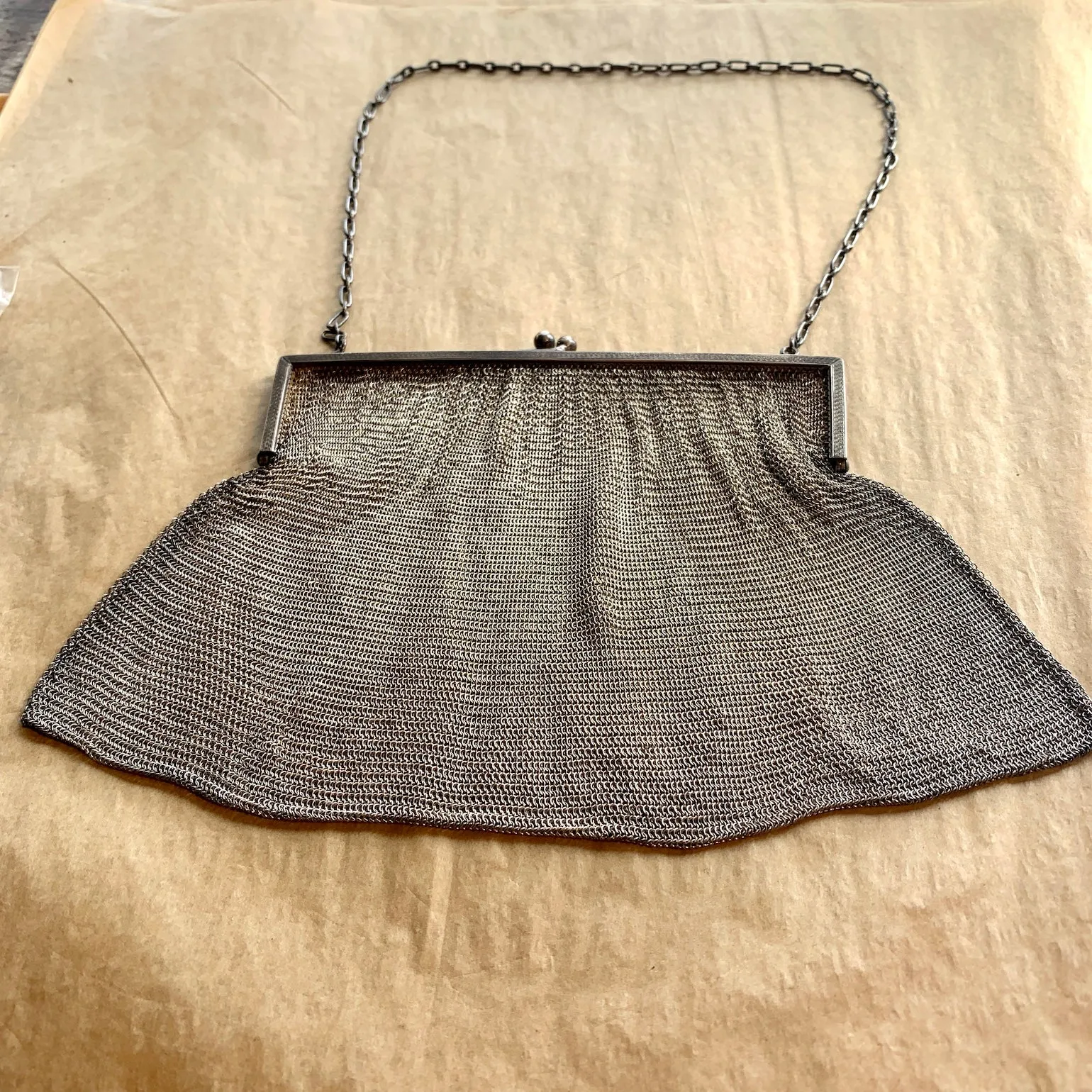 Antique Silver Mesh Purse