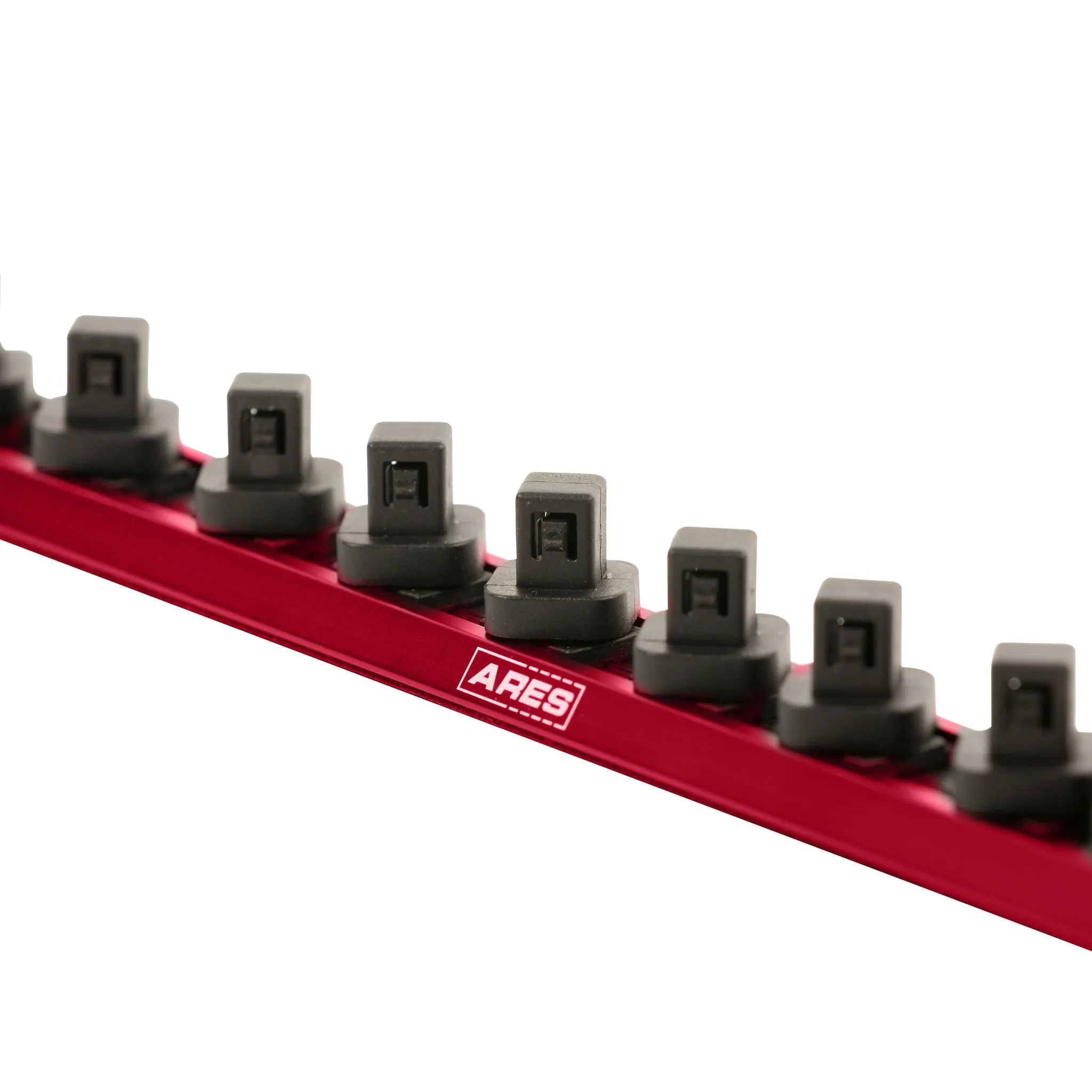 ARES 60171 - 3-Piece 15.5-Inch Red Twist Lock Magnetic Socket Rail Set