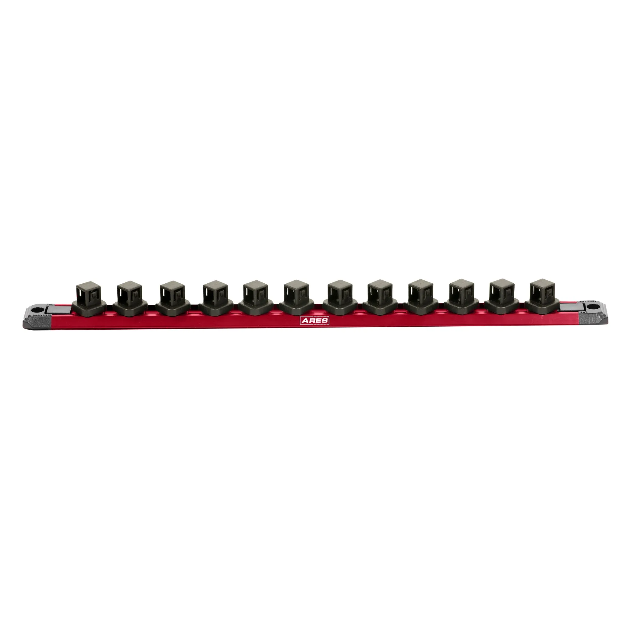 ARES 60171 - 3-Piece 15.5-Inch Red Twist Lock Magnetic Socket Rail Set