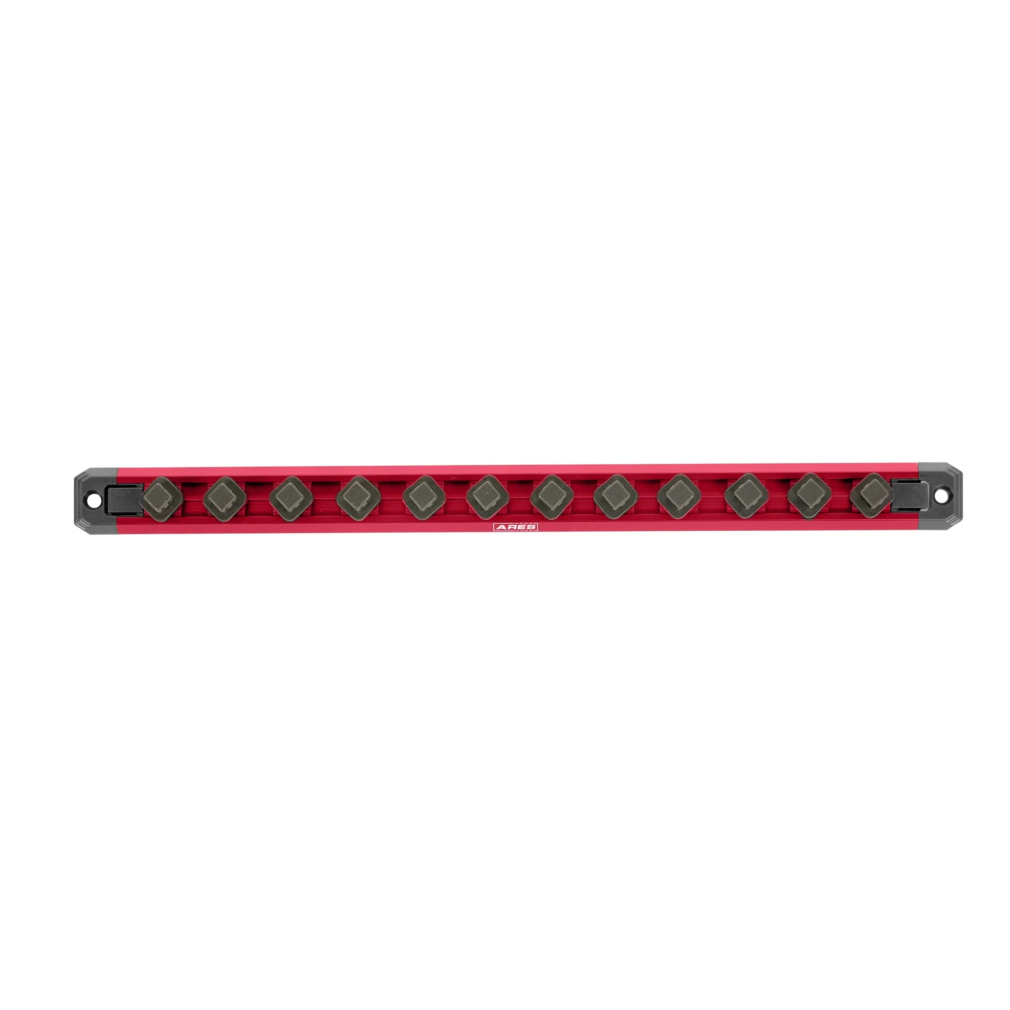 ARES 60171 - 3-Piece 15.5-Inch Red Twist Lock Magnetic Socket Rail Set