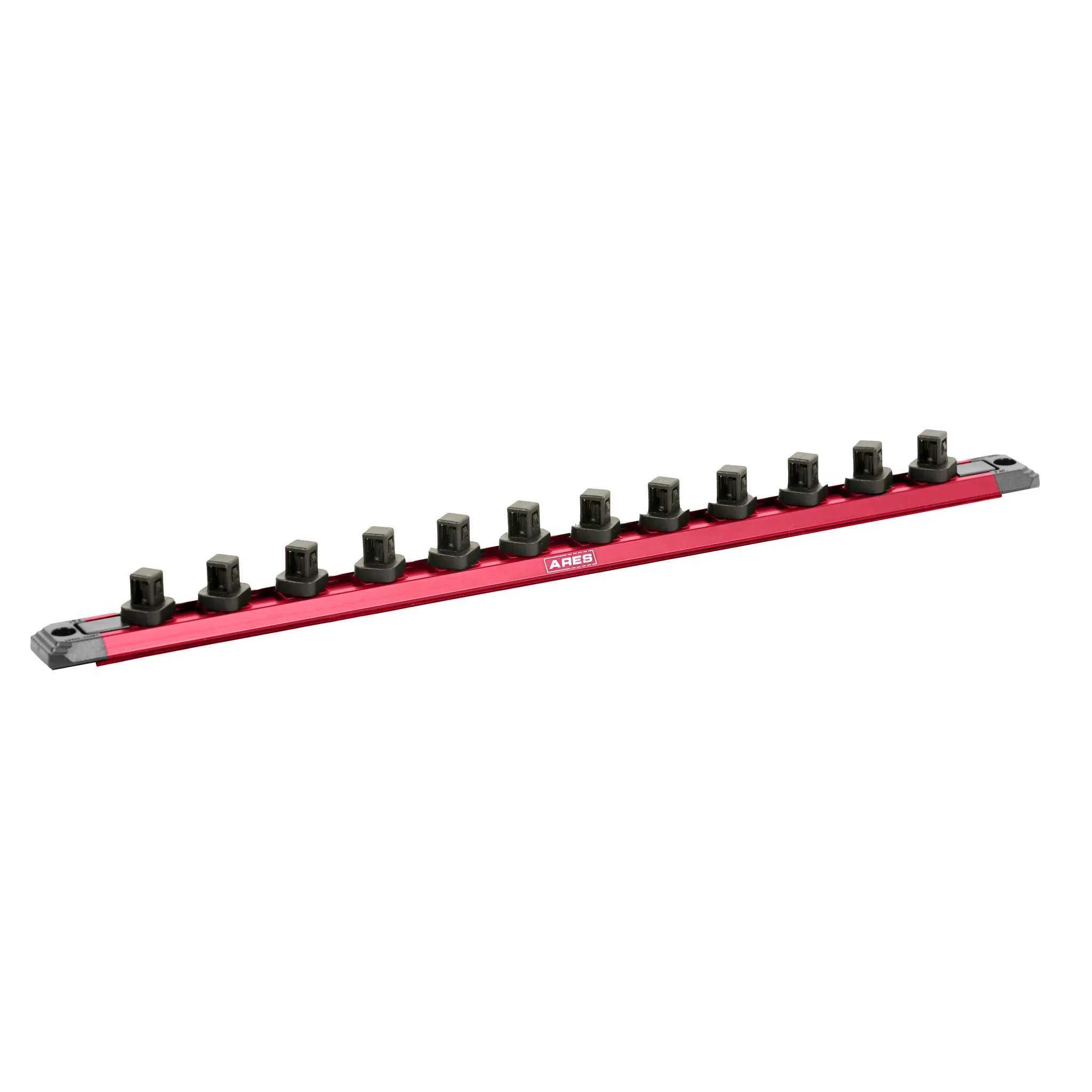 ARES 60171 - 3-Piece 15.5-Inch Red Twist Lock Magnetic Socket Rail Set