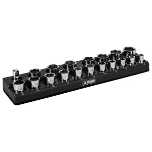 ARES 70237 - 19-Piece 1/2" Black Metric Magnetic Socket Holder