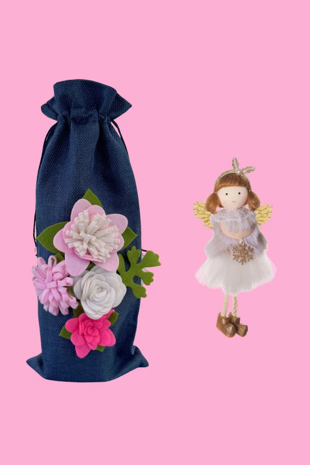 AS Wine Gift Bag - Navy Floral