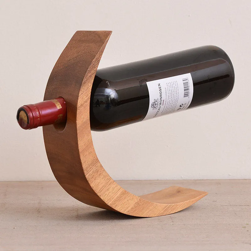 Balanced Wooden Wine Bottle Holder