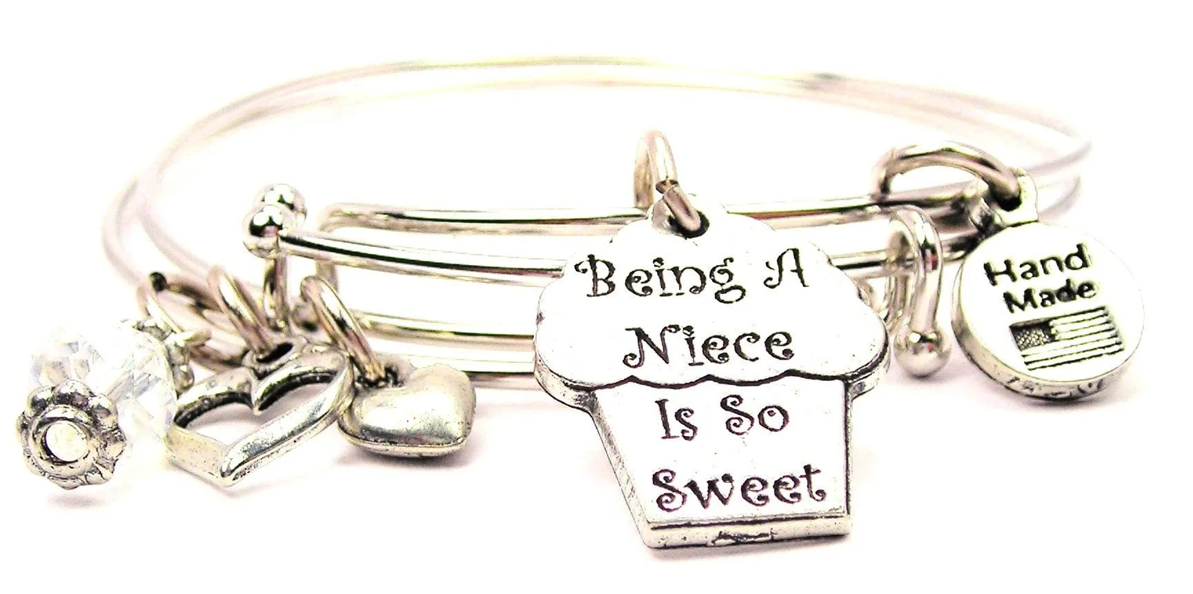 Being A Niece Is So Sweet Expandable Bangle Bracelet Set