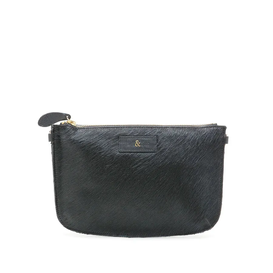 Bell & Fox Izzy Crossbody/Clutch Bag-Black Pony Leather