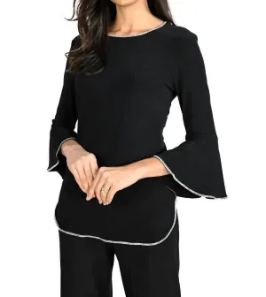 Bell Sleeves Top In Black