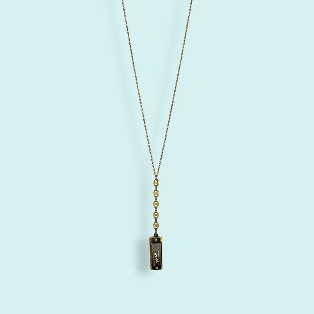 BLACK HARMONICA NECKLACE