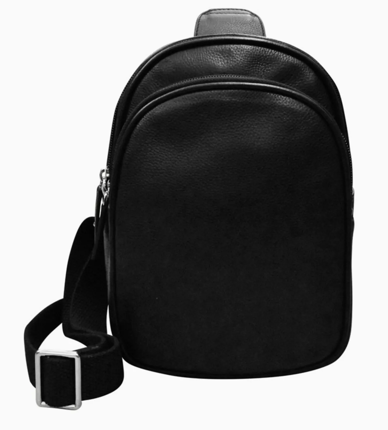 Black Leather Sling Bag