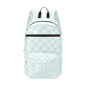 Blue & Vanilla Ripple Check Large Travel Backpack