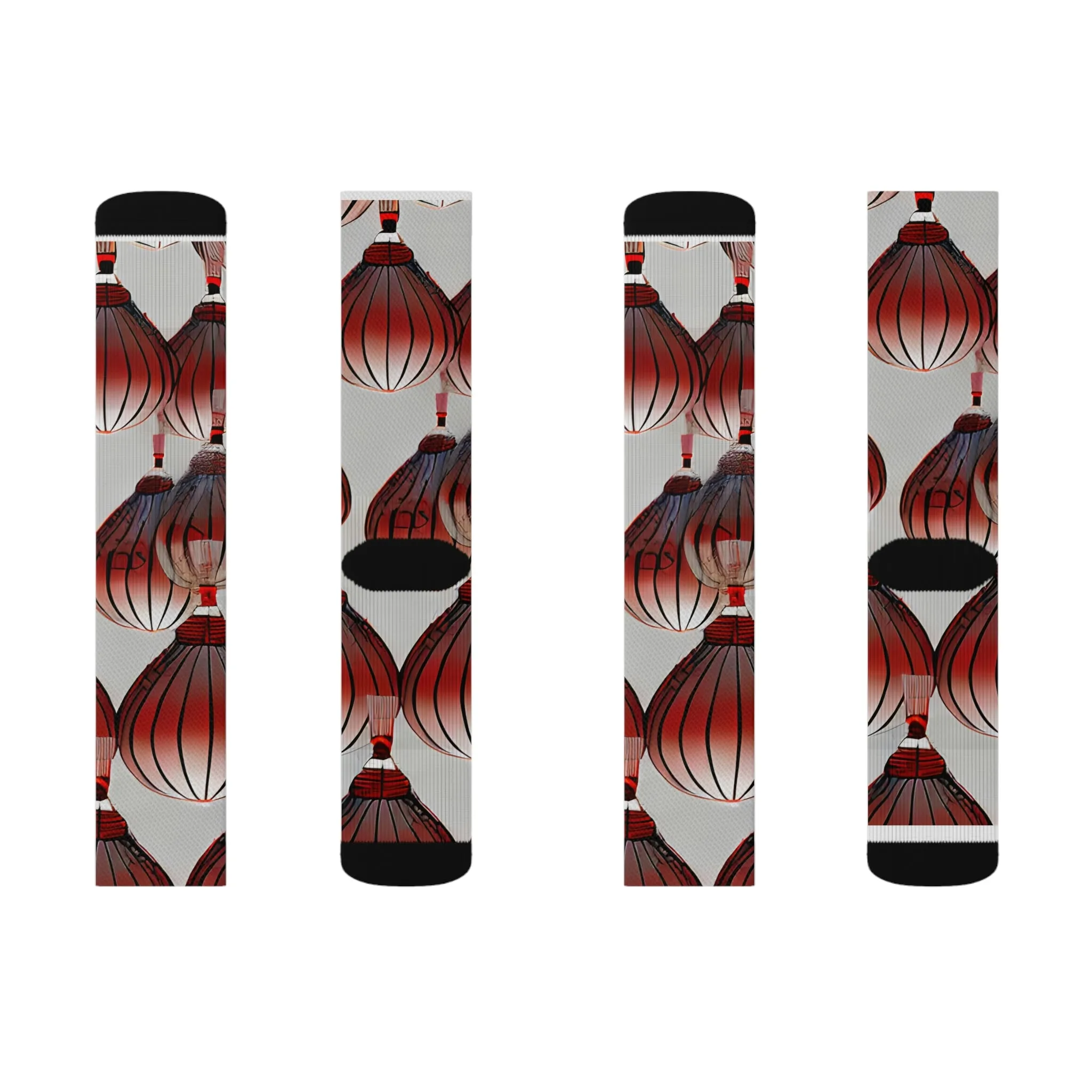 Bold and Playful Socks with Striking Red and Black Design