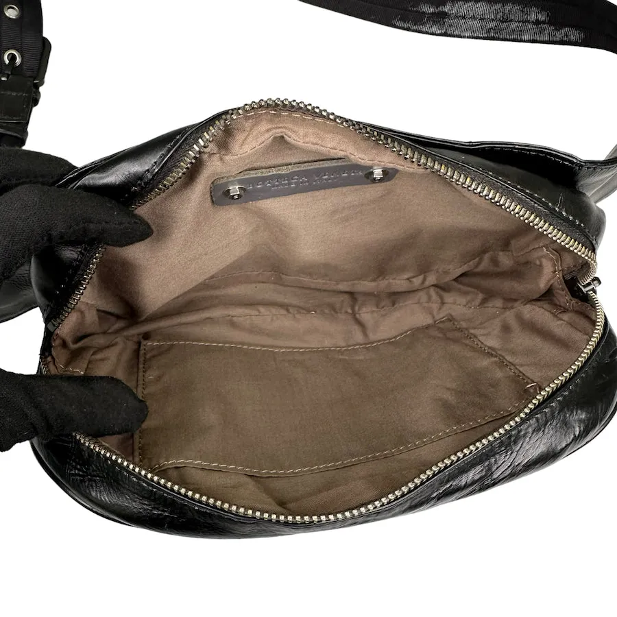 BOTTEGA VENETA BLACK INTRECCIATO WEAVE WAIST BAG