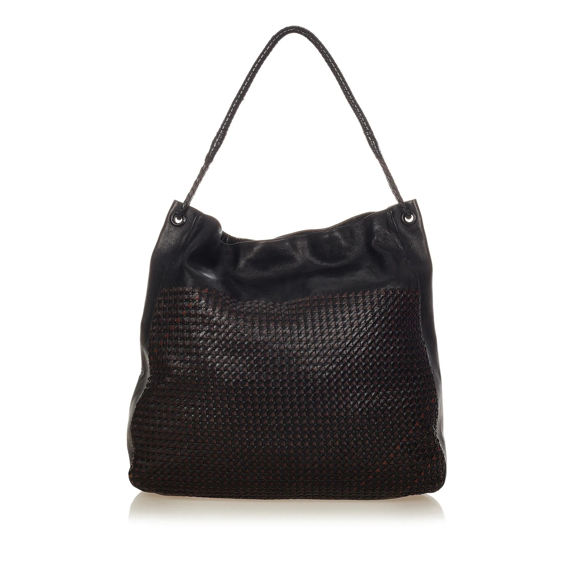 Bottega Veneta Intrecciato Leather Shoulder Bag (SHG-24740)