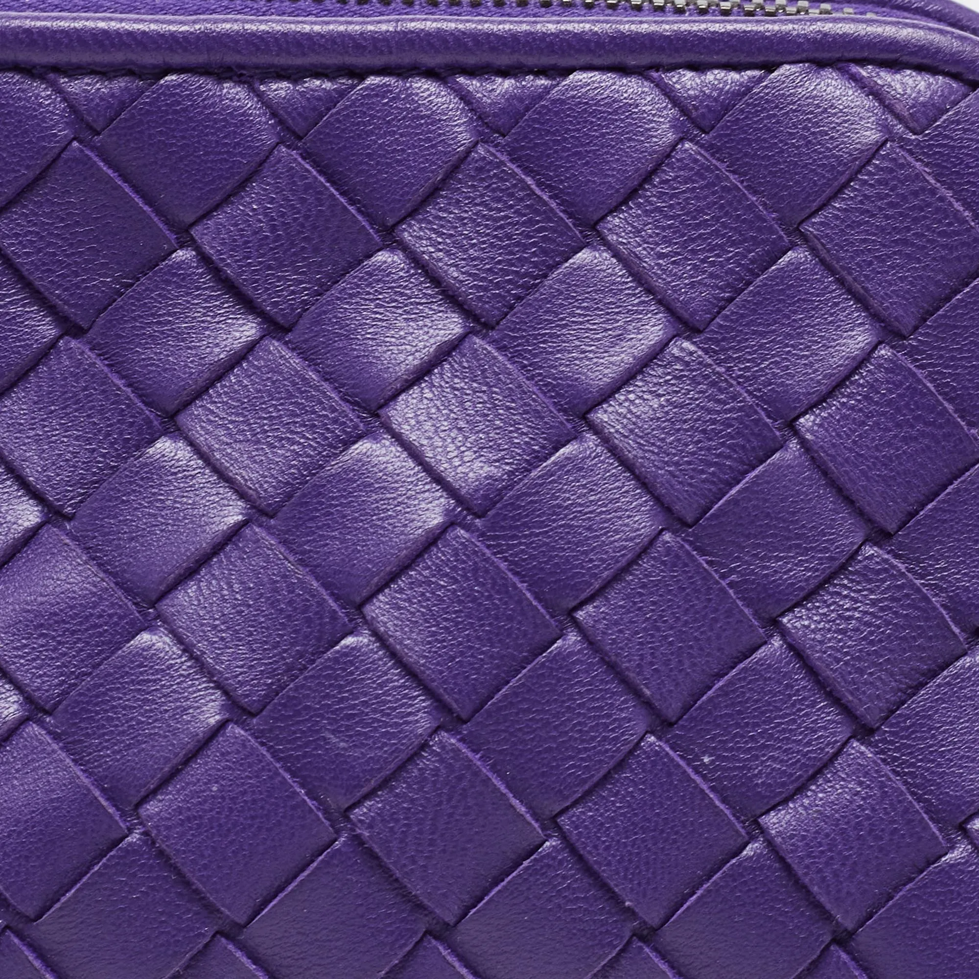 BOTTEGA VENETA Purple Intrecciato Leather Zip Purse