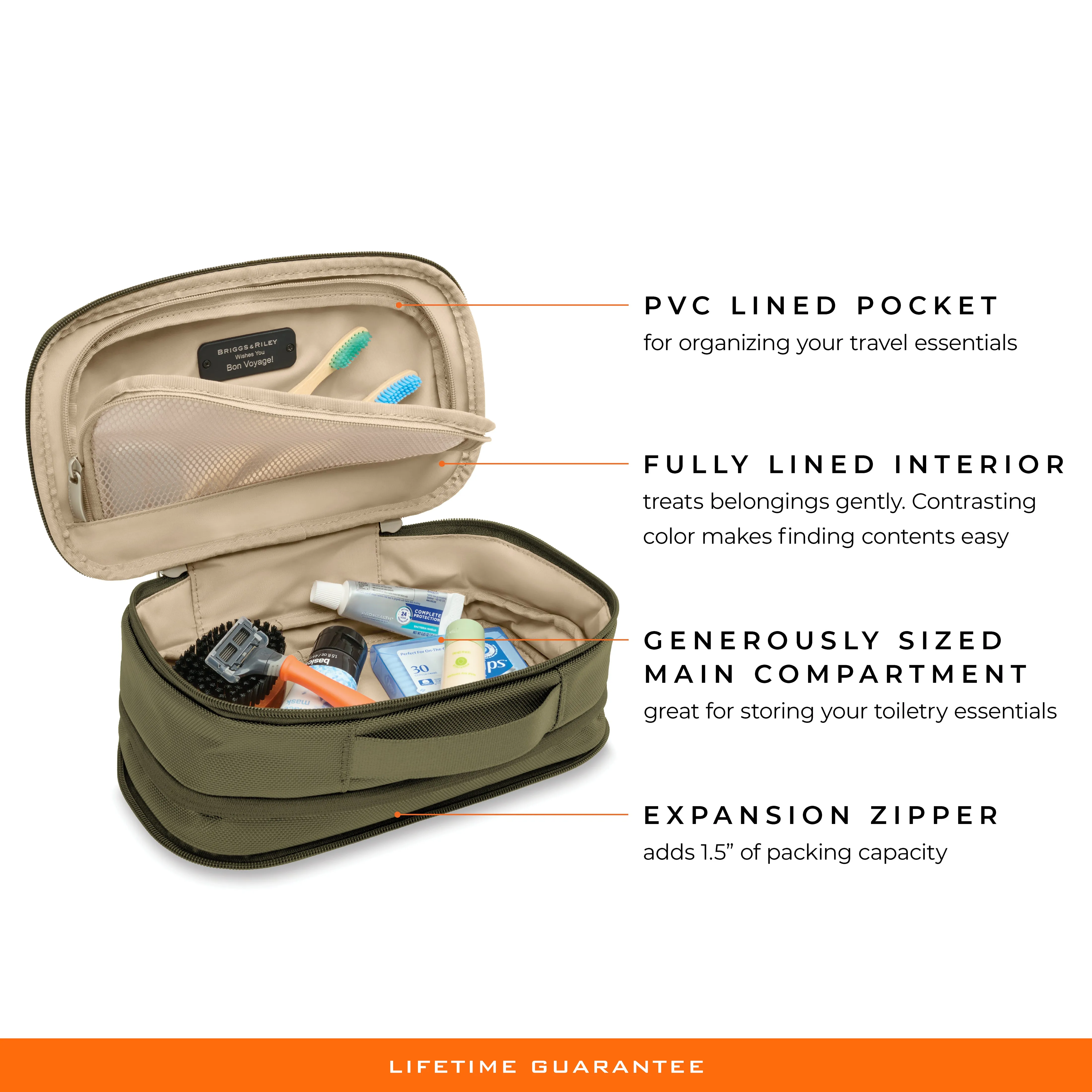 Briggs & Riley Baseline Expandable Essentials Kit-Olive