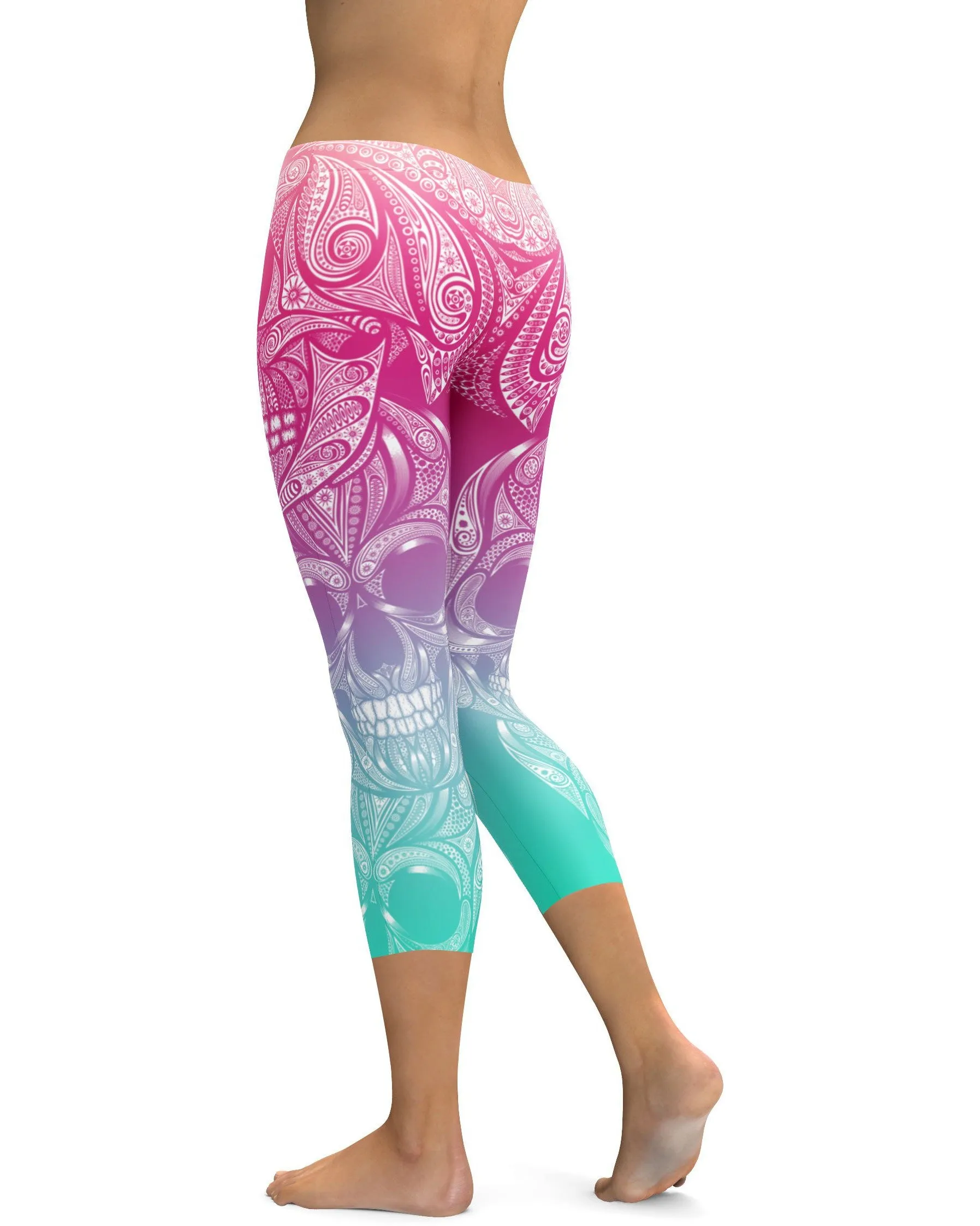 Bright Ornamental Skull Capris