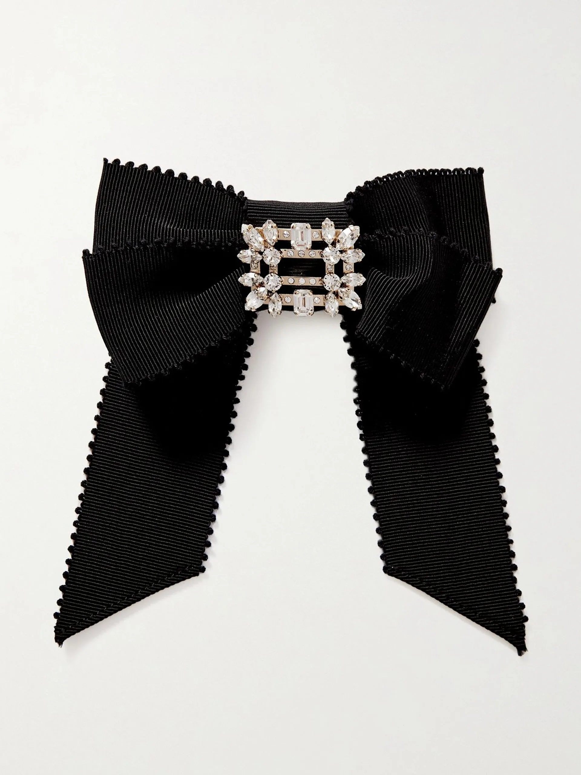 Broche Vivier crystal-embellished grosgrain hair clip