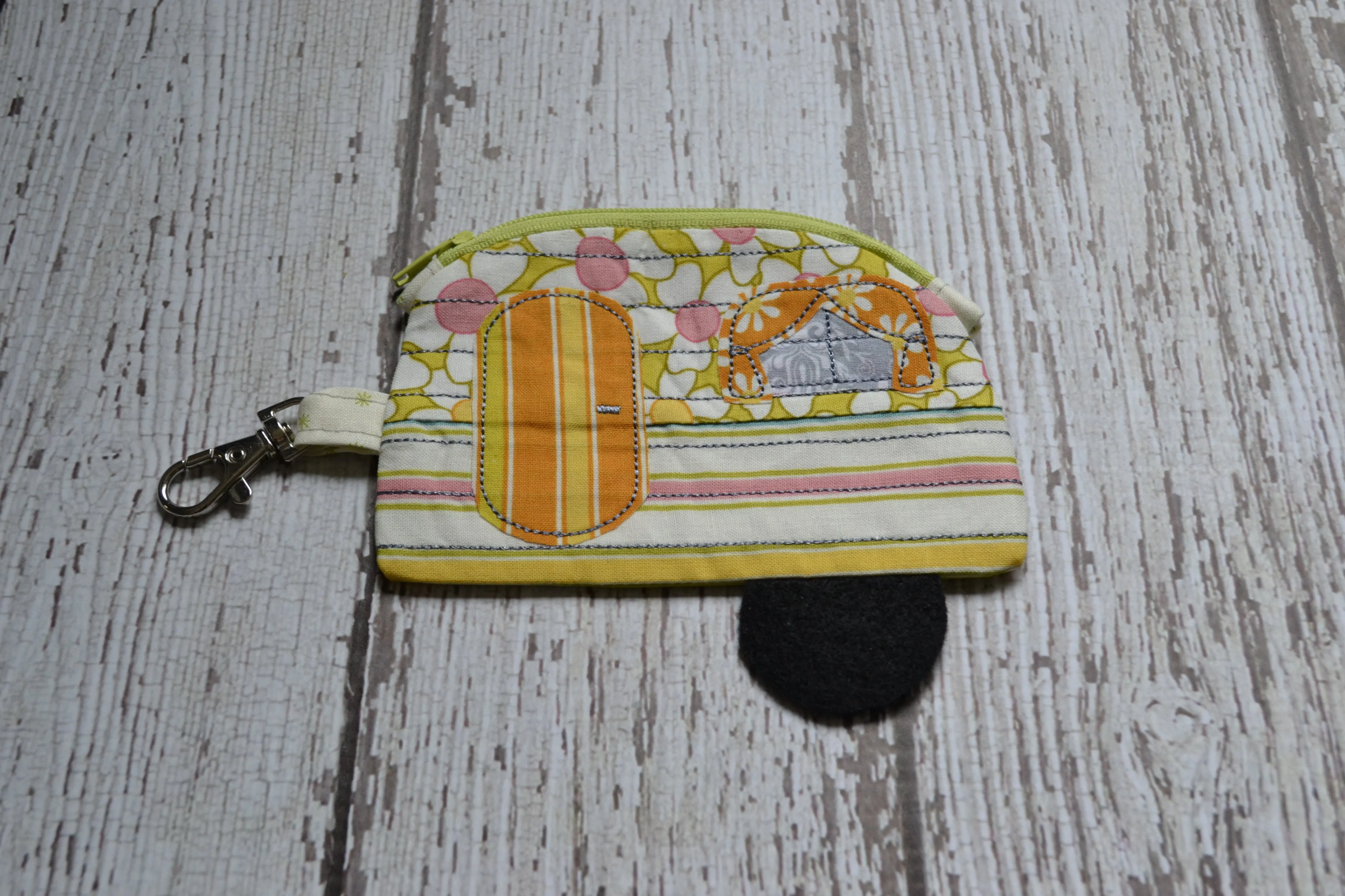 Camper Shaped Coin Purse -Re-Purposed Fabric - Group I - (3)